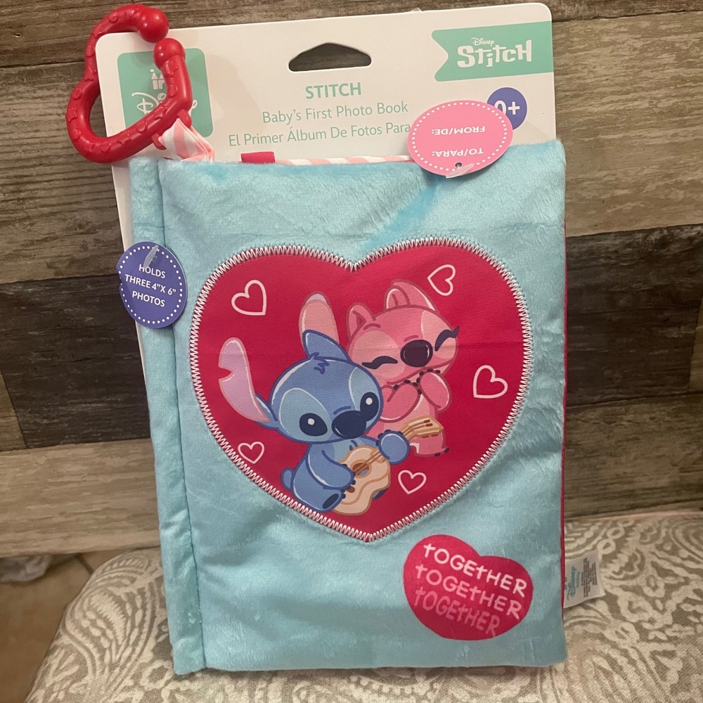 Disney Baby Stitch Angel Baby's First Photo Book Soft Plush Album Kids Preferred